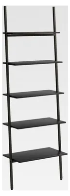 Produktbild von Anlehnregal mit 5 Ablagen in Schwarz 64x34x185,5 cm