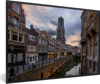 Produktbild von MuchoWow® Gerahmtes Poster Wolken - Himmel - Domturm 90x60 cm - Poster mit Schwarzem Bilderrahmen Wandposter Rahmen Foto Bilder - Fotorahmen - Foto-Plakat