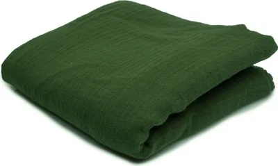 Produktbild von Baumwoll Musselin Stoff Double Gauze, Doppelgaze Waldgrün 50 x 130 cm