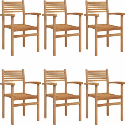 Zdjęcie produktu dla vidaXL Krzesło 6 szt. Brązowe 56 x 55 x 90,5 cm Lite drewno tekowe