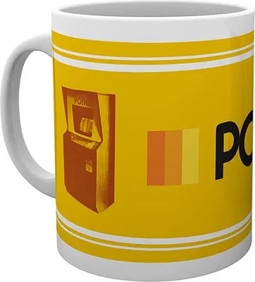Produktbild von Atari - "Pong" Kaffeebecher, Keramik, 315ml CD1860 (Einheitsgröße) (Weiß/Gelb)