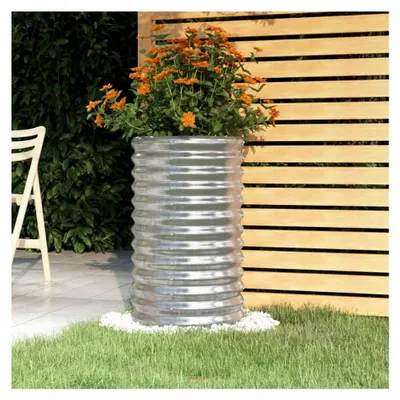 Produktbild von Pflanzkübel aus verzinktem Stahl 40x40x68 cm Silber