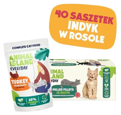 Image de Île des Animaux Dinde en bouillon - nourriture humide pour chats - 40x85 g