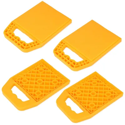 Image de Plaques de support 4 pièces - Plaques de calage pour caravanes - Empilables - Antidérapantes - Robustes - 23 x 17 x 2 cm