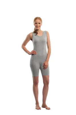 Immagine prodotto di body suprima per l'allattamento unisex senza maniche con zip divisibile sulla gamba grigio taglia M