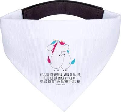 Produktbild von Mr. & Mrs. Panda Halstuch Einhörner Umarmen - Weiß - Geschenk, Unicorn, Einhorn, Tuch, Liebe, Freundin, Hunde-Bandana, Hunde, Für, Familie, Hundehalstuch