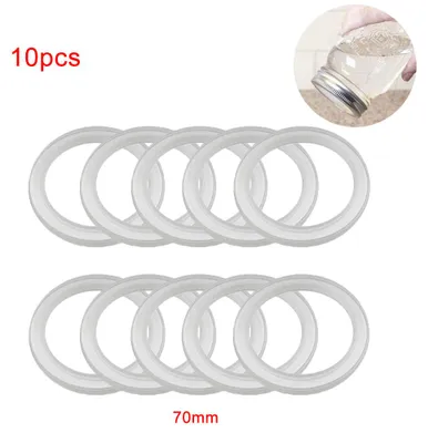 Immagine prodotto di 10 guarnizioni in silicone per vasetti, ricambio per anelli di tenuta ermetica per la conservazione sottovuoto di vasetti con bocca standard