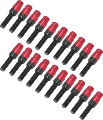Produktbild von M14 x 1,5 Radschrauben, Kegelsitz, 45 mm Schaft, 17 mm Sechskant, Radzubehör, universell für Auto, Rot