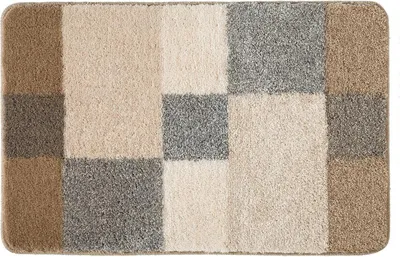 Produktbild von Badematte - 60 x 50 cm - Taupe - Grau - Polyacryl - mit Karos