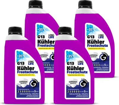 Produktbild von Gamix Hochwertige Autochemikalien | Kühlerfrostschutz G13 | Kühlflüssigkeit 5 Jahre bis -35°C | Gebrauchsfertig Kühlmittel Auto | 4 x 1L