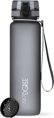 Produktbild von 720°DGREE Trinkflasche uberBottle softTouch mit Sieb stone grey 1l