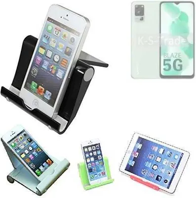 Produktbild von K-S-Trade Handy-Ständer kompatibel mit Lava Blaze 5G faltbarer Tischständer Smartphone Tablet Halterung Reise