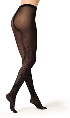Productafbeelding van KUNERT dameskousen, model "Dots Love", met stippen, 30 den, zwart, maat 40-42