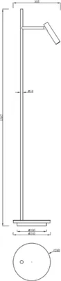 Produktbild von Deko-Light, Stehleuchte, Brahe, 11,5 W, 3000 K, Weiß, 530 lm, Eingangsspannung: 220-240 V/AC, Aluminium, , IP 20