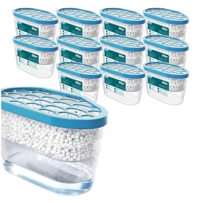 Obrázok produktu pre Sillar odvlhčovače vzduchu, objem 600 ml, bez zápachu, balenie 12 kusov – absorbéry vlhkosti vhodné do kúpeľne a skrine