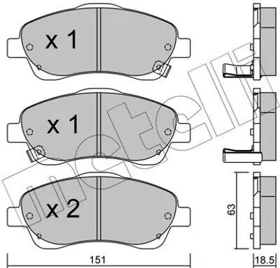 Produktbild von METELLI Bremsbeläge Satz Vorne Bremsklötze für TOYOTA AVENSIS Kombi (T25) 22-0450-0