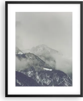 Produktbild von Gerahmtes Poster - Schwarzer Rahmen - Berge Wald Nebel - 40x50 cm - Wand Bild - Wanddeko - Wandbilder - Kunstposter - Wandposter - Bilderrahmen - Bilder - Kunstdruck - Wandbild - P2BPA40x50-4270