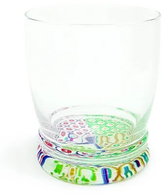 6 Wasserbecher aus Glas, 340 ml, Majolica-Dekor, mehrfarbig