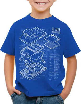 Produktbild von style3 8-Bit Handheld Blaupause Kinder T-Shirt Videospiel