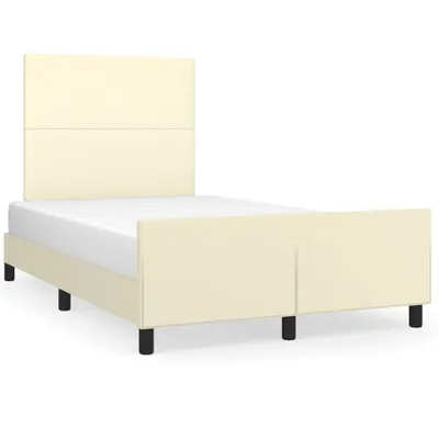 Produktbild von Bettgestell mit Kopfteil Creme 120x200 cm Kunstleder