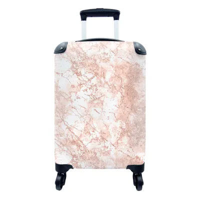 Produktbild von MuchoWow® Koffer Handgepäck Trolley Rollkoffer Kleine Reisekoffer mit 4 Rollen - Marmor - Muster - Luxus - Cabin Size < 55x40x23 cm & 55x40x20 cm - Fotokoffer - Kabinenkoffer - Boardgepäck - Reise-Box - Reisekoffer - Reisegepäck - Koffer mit Bild - Trolley für Kinder