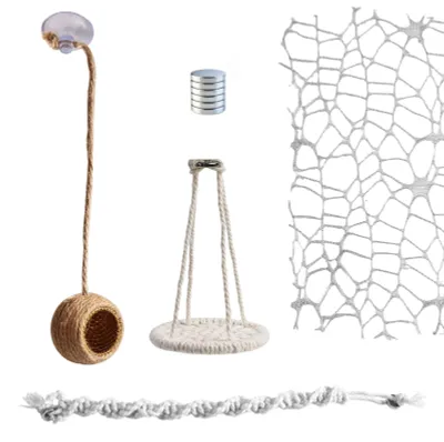 Image de Ensemble d'accessoires magnétiques pour araignées, comprenant une hamac en jute