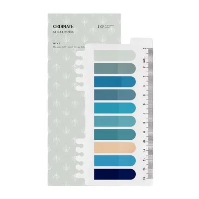 Produktbild von Ordinate - Mint (Half-Circle Design) Transparente Haftnotizen, Haftstreifen, Haftmarker, Klebezettel, planner, sticky notes, Book Tabs