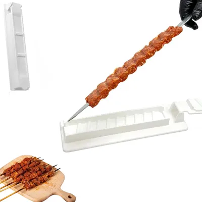 Immagine prodotto di Kebab-Maker: strumento per infilzare carne e verdure per kebab. Ideale per preparare kebab, spiedini satay. Portatile, adatto per barbecue, cucina e campeggio