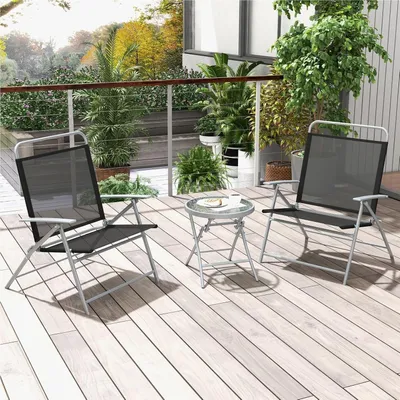 Produktbild von 3-teiliges Balkon-Set – Klappbarer Gartenmöbel-Set – Bistrogarnitur – Balkonmöbel – Terrassenmöbel