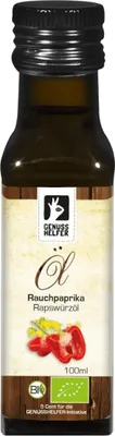 Produktbild von Rauchpaprika Gewürzöl , kaltgepresst, Rapsöl mit Rauchpaprika Geschmack, zum Braten und Grillen, ideal für Soßen, DIps und Marinaden, 100ml