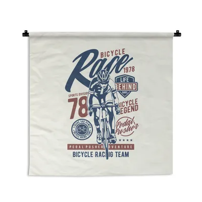 Produktbild von MuchoWow® Wandteppich Wandbehang Radsport - Retro - Fahrrad 60x60 cm Tapisserie Dekoration Wandtuch - Dekorationen - Wand Decke