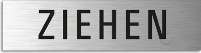 Produktbild von Türschild Ziehen Hinweisschild Textschild Aluminium Edelstahloptik 160x40 mm selbstklebend