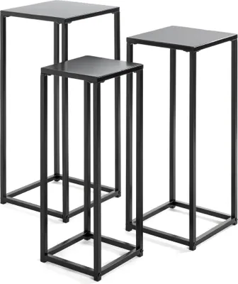 Produktbild von Blumentisch >25559< (3er-Set) in schwarz, Metall - 22x61x22cm (BxHxT)