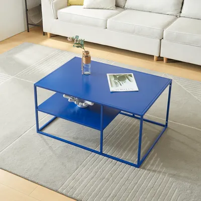 Produktbild von Konferenční stolek 'Solund' ocel 90 x 60 x 45 cm tmavě modrý
