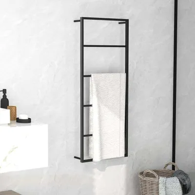 Produktbild von vidaXL Handtuchständer Schwarz 45x10x115 cm Stahl
