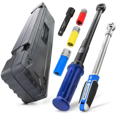 Produktbild von Drehmomentschlüssel 1/2" 40-210Nm Drehmoment Teleskopratscheknarre Schlagnüsse