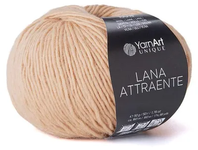 Produktbild von YarnArt Unique Lana Attraente 6604 Wolle 100% – weich & warm, Hellkaramell 50g
