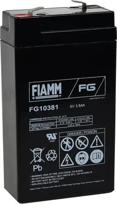 Produktbild von FIAMM Blei Akku FG10381 6V 3,8Ah