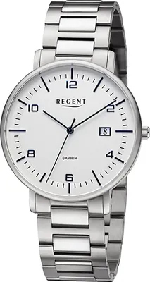 Produktbild von Regent Armbanduhr Herren Metall Analog Uhr silber Metallarmband URF1521