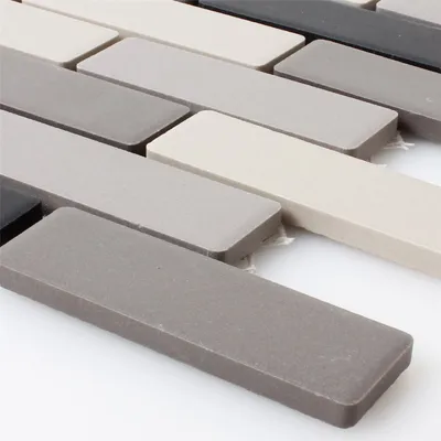 Produktbild von Mosaikfliesen Keramik Beige Grau Unglasiert