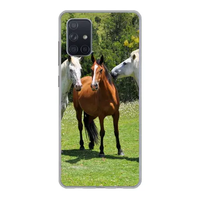 Produktbild von MuchoWow® Handyhülle Schutzhülle Hülle für Samsung Galaxy A51 Pferde - Baum - Schatten Silikon Softcase Handy Hülle - Schutzabdeckung