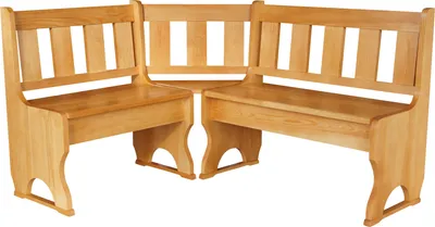 A corner bench set made of wood.