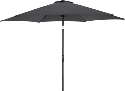 Produktbild von Sonnenschirm - Ø 300 cm - Anthrazit - Schwarz - Polyester - Aluminiumgestell - Knickfunktion