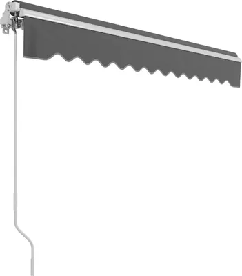 Produktbild von Terrassenmarkise - Gelenkarmmarkise - Größe 250 x 200 cm - Manuelle Bedienung - Ausziehbar - Aluminiumrahmen - Polyester mit PolyurethanBeschichtung - UV50+ Sonnenschutz - Dunkelgrau