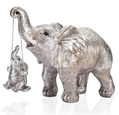 Productafbeelding van Olifantbeeldje - Sculptuur van een olifantmoeder voor geluk en gezondheid