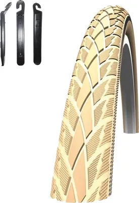 Obrázok produktu pre 1 x cyklistická pneumatika Schwalbe Road Cruiser 26" Reflex Creme 47-559 (26 x 1,75) vrátane 3 pák