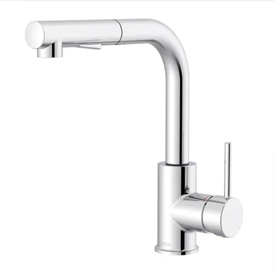 Produktbild von Lenz OLINA FLEX Küchenarmatur Chrom – L-Auslauf, ausziehbare 2-Strahl-Brause, Kaltstart & Wassersparfunktion, . 46071102