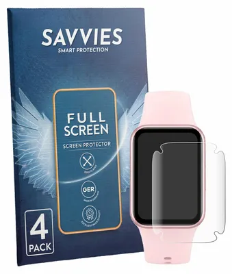 Produktbild von 4x Savvies Fullscreen Schutzfolie für Xiaomi Smart Band 10 Pro Displayschutz Folie Fullcover Klar Transparent