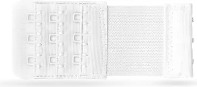 Immagine prodotto di Estensore per reggiseno, estensione flessibile per reggiseni - estensore elastico per reggiseno 3 ganci, occhielli - 9,5 cm x 4,0 cm (bianco) - estensore per reggiseno