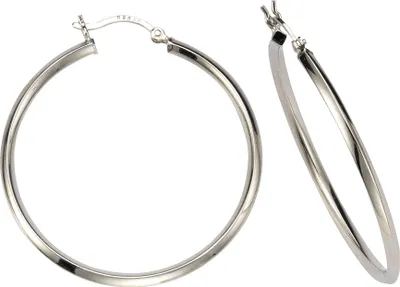 Produktbild von V Creolen 925/- Sterling Silber 4,0cm weiß 299210074R